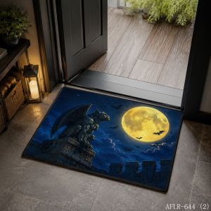 VIKAMA Halloween Floor Mat Non-Slip Absorbent Bathroom Mat Festive Indoor Floor Decor Rug Home Decor