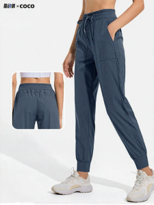 Summer Lightweight Breathable High-Waist Pockets Sport Pants