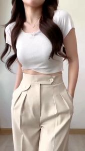 Celana Kerja Wanita Ara Pants Formal Anti Kusut Kulot Highwaist Loose Korean Style