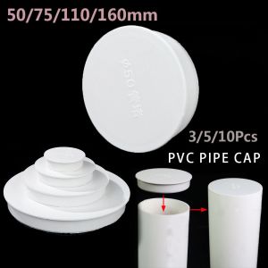 ZOOGGJZ 3/5/10pcs สะดวก กลม ข้อต่อท่อน้ำ ตกแต่งครอบคลุม ฝาท่อพีวีซี ขั้วต่อปลายท่อ ปลั๊กเสียบท่อตก