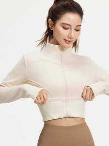 Fitness Sportswear Womens Long Sleeve Jacket Yoga Top Running Cycling Climbing Set Da Ji Diary Zipper Closure Breathable Polyester