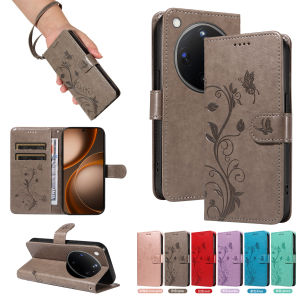 Leather Wallet Flip Case for OPPO Find X8 X9 Pro Ultra Phone Case Cover | Flower Embossed Design Protective Kickstand
