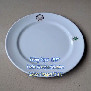 Piring Makan Ceper 10.5" Golden Dragon P5411 Porcelain Melamine Horeka - Food Grade Stylish Fashionable
