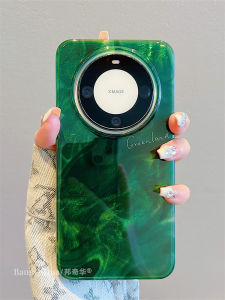 Pura70Pro+ Huawei Mate60 Ultra Leather Phone Case Womens Gradient Color Full Cover Hanging Strap Retro Green Dyed Shell