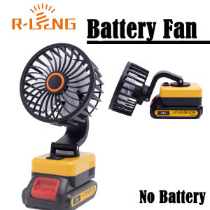 Portable Electric Fan for DeWalt 18V DCB Lithium Battery W/USB Port Charging Ports Outdoor 180°Adjustable Workshop Jobsite Fan