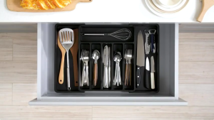 Cutlery Holder Adjustable Cutlery Divider Kitchen Drawer Organizer Storage for Spoon Fork