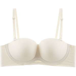 MiiOW | เสื้อชั้นในแบบเกาะอกไร้สาย MiiOW สำหรับผู้หญิง ป้องกันการลื่นไหล ไร้ตะเข็บ เสื้อชั้นในแบบเต็มหน้าอก ทรงกระโปรง ทรงเอวสูง ฤดูร้อน 2025