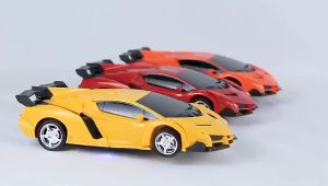 Mainan Anak Mobil Remote Control Deformation transformers Berubah Menjadi Robot