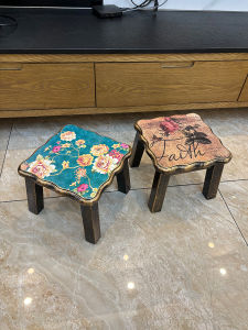 American Country Art Style Solid Wood Stool Strong and Durable Doorway Shoe Wearing Stool For Home Living Room Coffee Table Bench