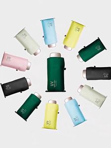 Mini Pocket Umbrella Sun Umbrella Sunscreen Sunny and Rain Dual-use Shade Anti-ultraviolet Female Compact Portable Five Folding Umbrella  Random Color Ultra-light mini five-fold umbrella UV protection