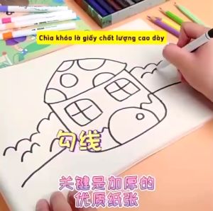 Sổ Vẽ A4 Giấy Dày Mịn cho bé học tập - Sổ Vẽ A4 Dễ Thương Tiện Dụng dành cho học sinh văn phòng- VPP Minh Thư