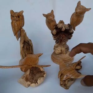 Kerajinan Patung Kayu Parasit Ukiran Handmade Motif Hewan