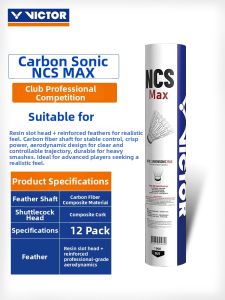Victor | Stable Durable Match & Training Synthetic Badminton Shuttlecocks Carbon Sound PRO NCS