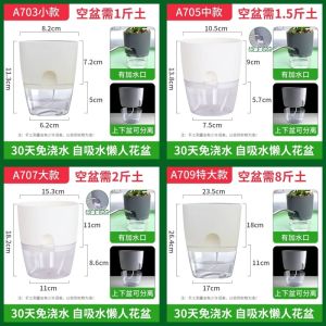 Transparent Plastic Lazy Gardening Pot Automatic Water Absorption Bonsai Succulent Early Morning Plant Holder Simple Nordic Style