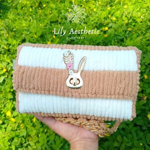 NEW Tas Selempang Wanita Terbaru 2025 Rajut Chenille | Cathy Bag | Bahan Halus dan Lembut