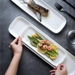 Creative Ceramic Long Rectangular White Plate