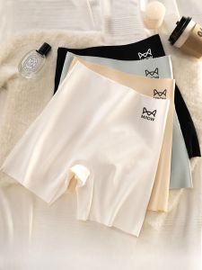 MiiOW | MiiOW Ice Silk Safety Pants Womens Anti-Light New 2025 Thin Flat Angle Anti-Curl Binding Base Layer Three-In-One Briefs Summer