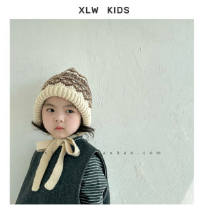 Mũ Len Bảo Vệ Tai Cho Bé Mùa Đông Phong Cách Hàn Quốc Mũ Trẻ Em Có Dây Buộc Mũ Trẻ Em Ấm Áp Mũ Trẻ Em Thời Trang Mùa Thu Đông