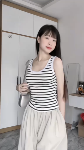 Áo Ba lỗ co giãn 4 chiều 2 dây bản to áo tank top kẻ sọc áo ba lỗ ôm body hiện đại dễ phối đồ