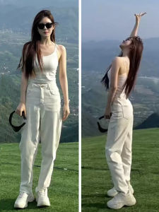 High Waist Straight Leg Jeans Womens Autumn Wear Long Trousers Casual Cotton Stretchable High Waist Zipped Fly Jeans