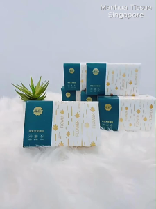 【24 Packs/ Box】ManHua Green Peacock 4-Ply 400 Sheets/Pack Thick Facial Drawing Tissues / Lucky Home