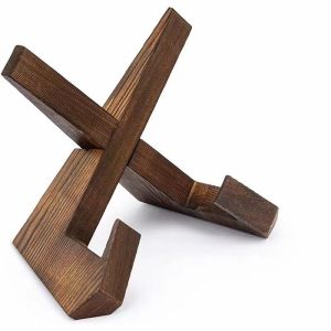 Wooden Cookbook Stand Handmade Recipe Book Menu Display Stand Restaurant Home Hanging Study Desktop Holder For Cooking