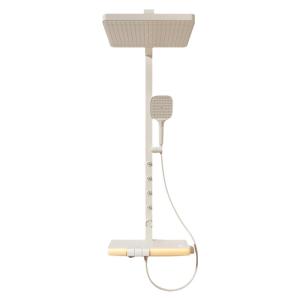 Thermostatic Digital Display Shower Set With Back Spray & Ambient Light Square Tube