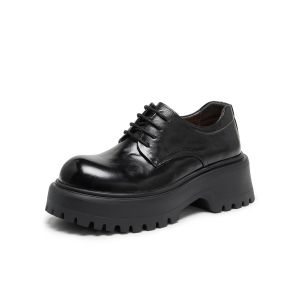 Belle | Height-increasing Thick Sole Oxford Martin Leather Shoes