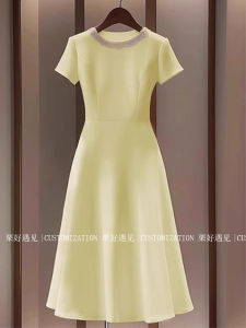 French Elegant Lady Style Small Fragrance Wind Dress Women Summer Goddess Formal Occasion Elegant Ball A-Line Skirt Dress