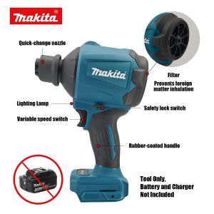 Makita | Makita DAS180 18V Cordless Brushless Air Blower Multifunctional Tool for Dust Cleaning and Air Inflation with Nozzle