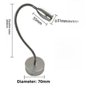 Simple Modern LED Bedside Lamp with Switch Reading Light Bend Tube Wall Lamp Bedroom Decorative Lighting Aluminum Body PMMA Lens