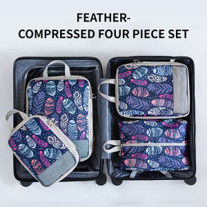 4pcs Compression Storage Bag Large Capacity Foldable Packing Cubes Washable Expandable Luggage Storage Bags Set