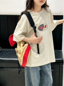 Girls Short Sleeve T-Shirt Summer New Loose Thin Childrens Clothing Casual Letter Print round Neck Moisture Wicking Top