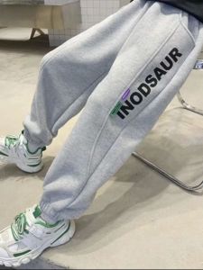 Boys Knitted Sporty Casual Trousers Autumn Winter New Style Childrens Wear High Waist Long Pants Cotton Polyester for Kids