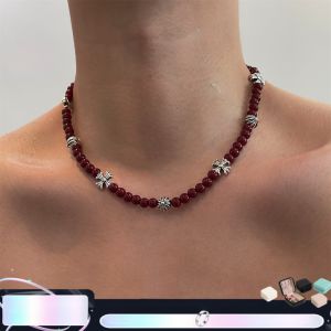 สร้อยคอจี้ไม้กางเขนผู้ชาย ฮิปฮอป สไตล์กระดูกไหปลาร้าโซ่วัสดุโลหะผสม เสื้อสเวตเตอร์ โซ่รุ่นปีใหม่สดสําหรับผู้หญิง