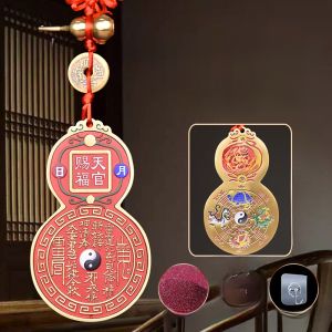 Pure Brass Pendant Lucky Charm for Entrance Living Room Double Door Copper Plaque Eastern Enlightenment Purple Clouds Arrival