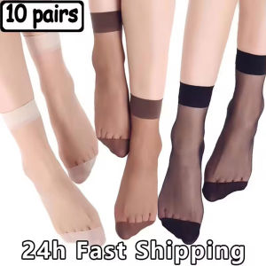 10Pairs Women Velvet Socks Female Elastic Summer Thin Silk Transparent Ankle Sox Womens Socks
