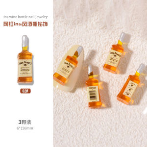 Nail Wine Bottle Ornament Mini Three-Dimensional Xowine Red Brown Foreign Wine Bottle DIY Nail Rhinestone Sticking Lion Internet Hot