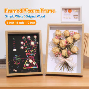 3D Wooden Photo Frame Shadow Box for Flowers Plant Pins Medals Tickets and Photos Dispaly Shadow Box for DIY Art Crafts Display