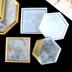 Silicon Resin Molder For DIY Resin Coaster Cup Mat Hexagonal / Square / Round Optional