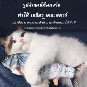 USB ตุ๊กตาปลาขยับได้เสมือนจริง ขนาด 28 cm ตุ๊กตาปลา ของเล่นแมว ตุ๊กตาปลาดุ๊กดิ๊ก ปลา ดิ้น เต้นได้ ปลาแมวฟิน