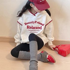 Girls Hoodie Sweatshirt Autumn Wear Long Sleeve Hat Design Comfortable Korean Style Childrens Clothing for Big Kids And Teenagers