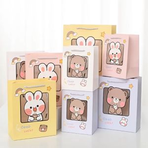 3PCS Gift Bag White Cardboard Paper for Flower Clothing Shopping Packaging Gift Bags 30x42x12CM