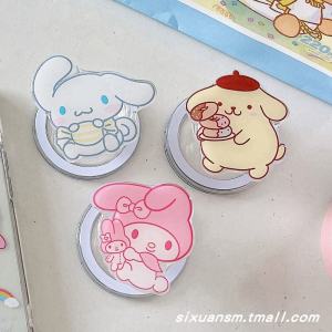 Cute Cartoon Magsafe Magnetic Absorption Phone Stand Foldable Retractable Rotatable Shockproof Ring Holder Support Seat for Watching TV Shows Womens Style