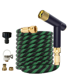 NEW Garden Hose Expandable Double Metal Connector High Pressure RubberReel Magic Water Pipes for Garden Farm Water Irrigation