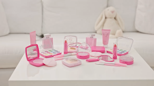 JOYCUB Pink Princess Makeup Set for Girls - Non-Toxic Pretend Play Beauty Kit with Realistic Accessories for Kids 3+ Years