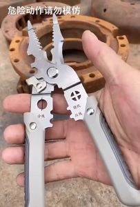 Kìm tuốt dây đa năng 12 trong 1 dành cho thợ điện kềm cắt kèm bấm cos tách vỏ xoắn dây Thép carbon lò xo ẩn