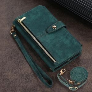 Phone Case for Samsung Galaxy S23 S24 FE S25 Ultra Edge S22 Plus A16 A06 A26 A36 A56 A15 A35 A55 Cover Zipper Wallet Crossbody