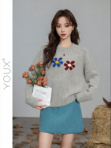 YOUXIANG | Áo Len Mềm Thoáng Thời Trang Cổ Lọ Secret Garden