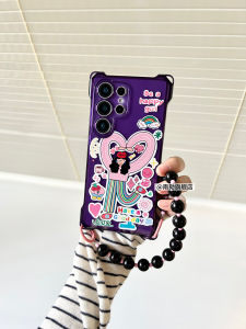 Samsung S25 Ultra Phone Case with Hand Strap Protective Anti-Fall Purple Lightweight Luxury Design Suitable for S24 plus S23U